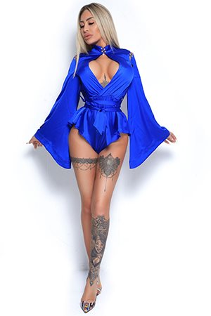 Party-girl escort in Short Blue Dress